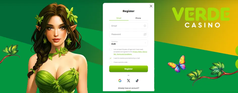 Istruzioni per il codice bonus del Verde Casino